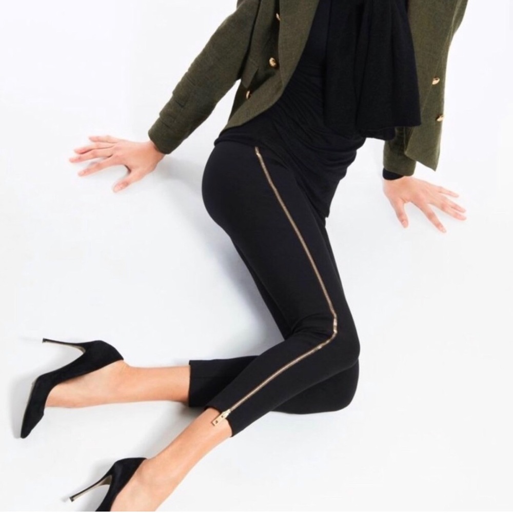 Rag & bone chatel rose gold zipper black pants